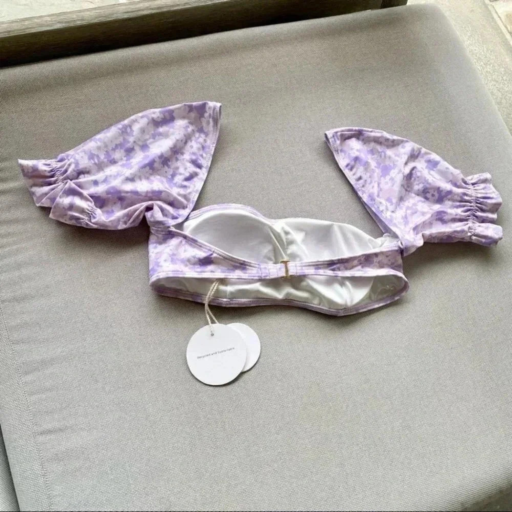 NWT Free People Peony Lavender Fleur Bikini Swim Swimsuit Top Purple 12 / Large - Picture 10 of 11